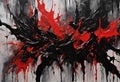 black and red paint abstract background